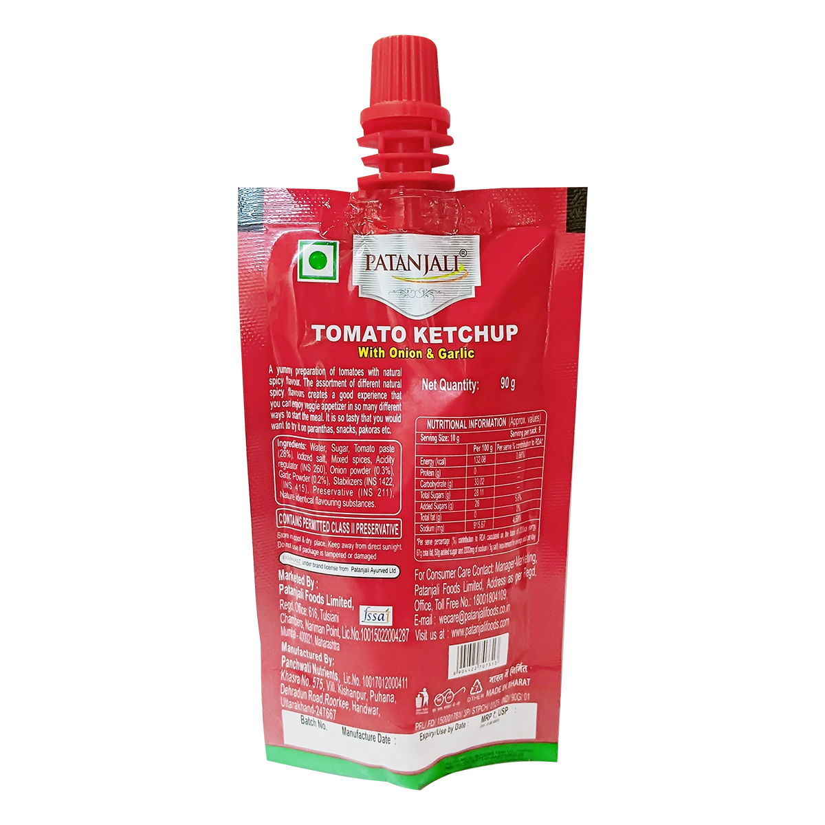 Patanjali Tomato Ketchup - (Pichku Pack) 90gm