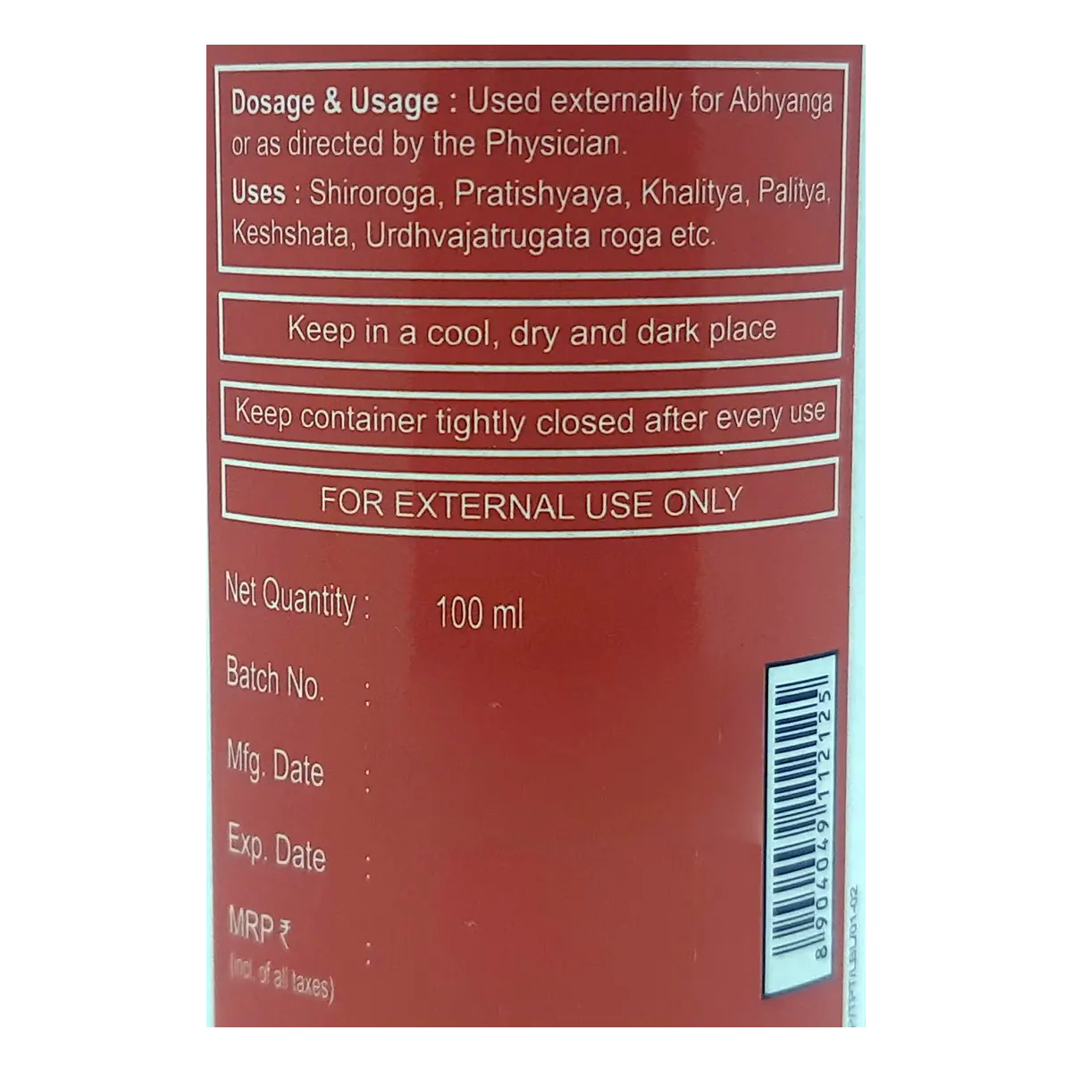Patanjali Divya Triphaladi Taila, With Jatamansi (Nardostachys Jatamansi) | 100ml