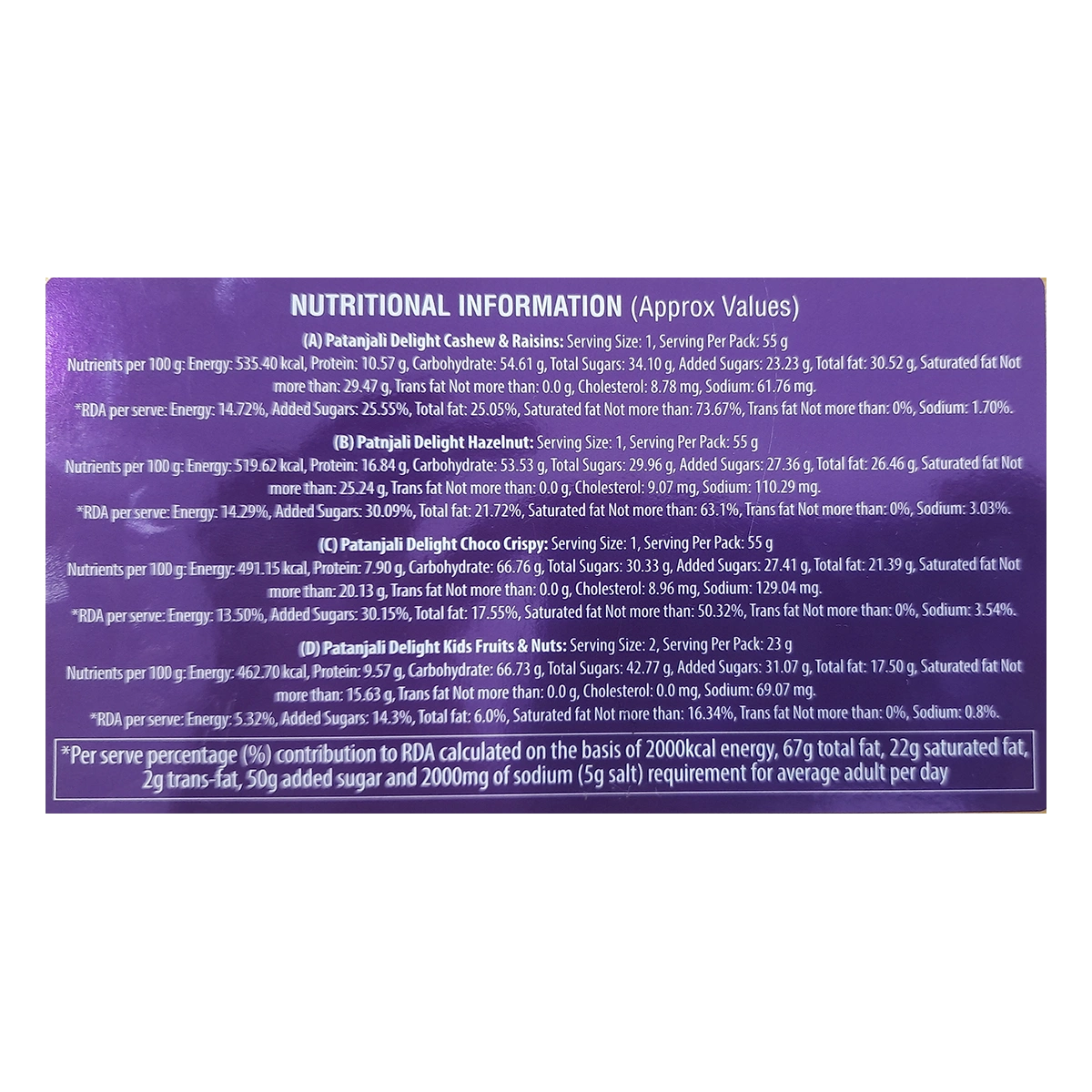 Patanjali Utsav Chocolate-4 Nos With Chocolate, Milk Compound 80% Sugar, Milk Solids, 211gm