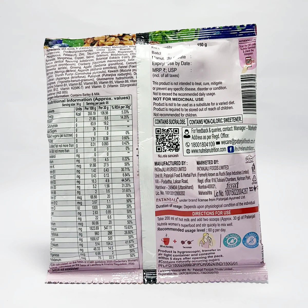 Patanjali Nutrela Women'S Superfood Print Laminate, With Supports Strong Bones, 150gm