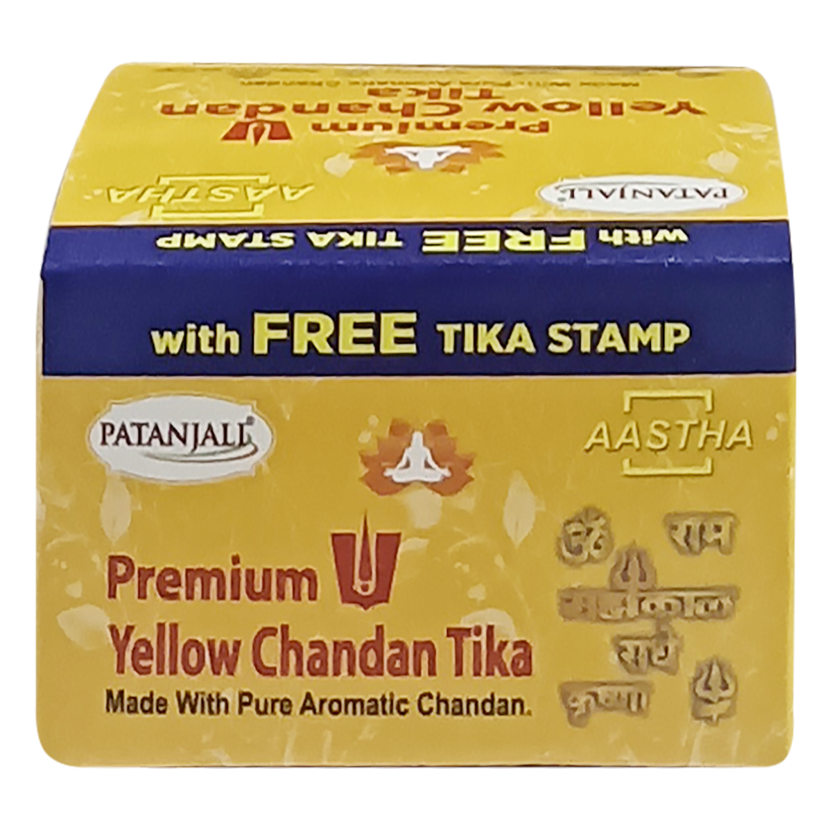 Patanjali Aastha Yellow Chandan Geela Tika, With Premium Yellow Chandan, 60gm