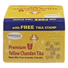 Patanjali Aastha Yellow Chandan Geela Tika, With Premium Yellow Chandan, 60gm