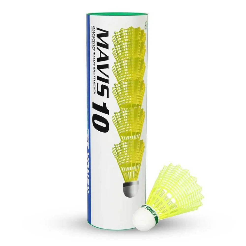 Yonex Mavis 10 Badminton Nylon Shuttlecock , Yellow | Pack Of 6