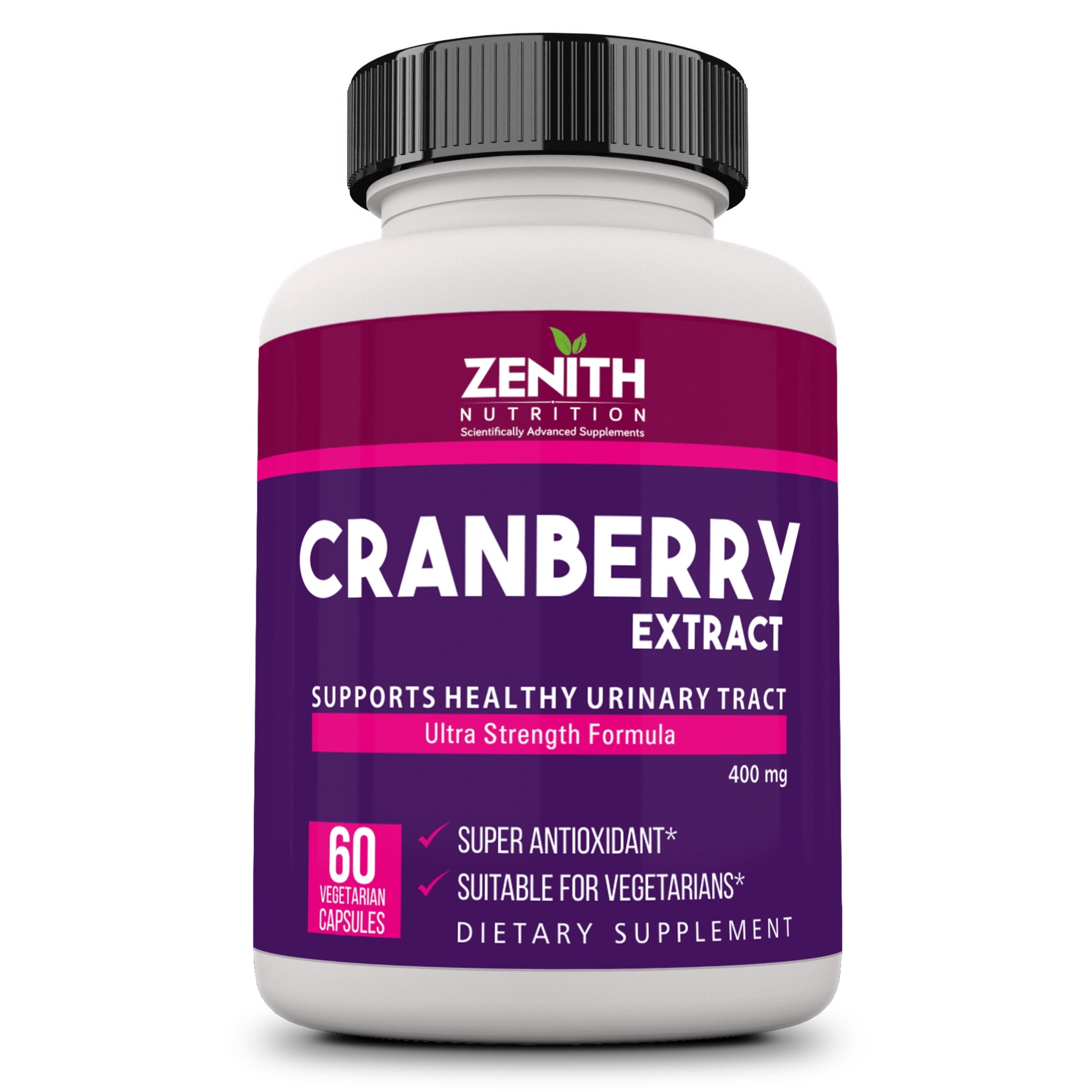 Zenith Nutrition Cranberry 400mg, Rich In Antioxidants To Help Protect The Body From Oxidative Stress | 60 Veg Capsules 100gm 0.2lbs Each Pack Of 2